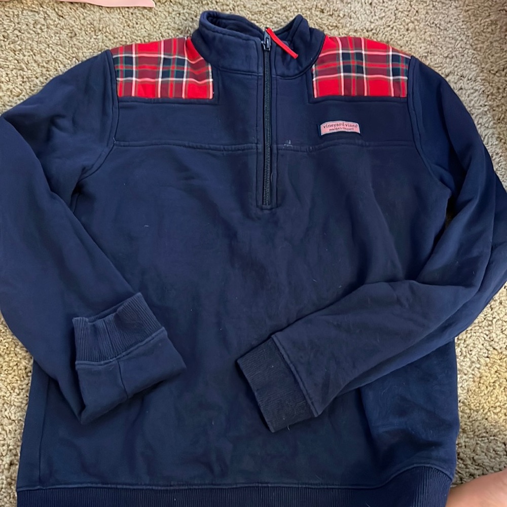 Vineyard Vines navy tartan plaid shep shirt